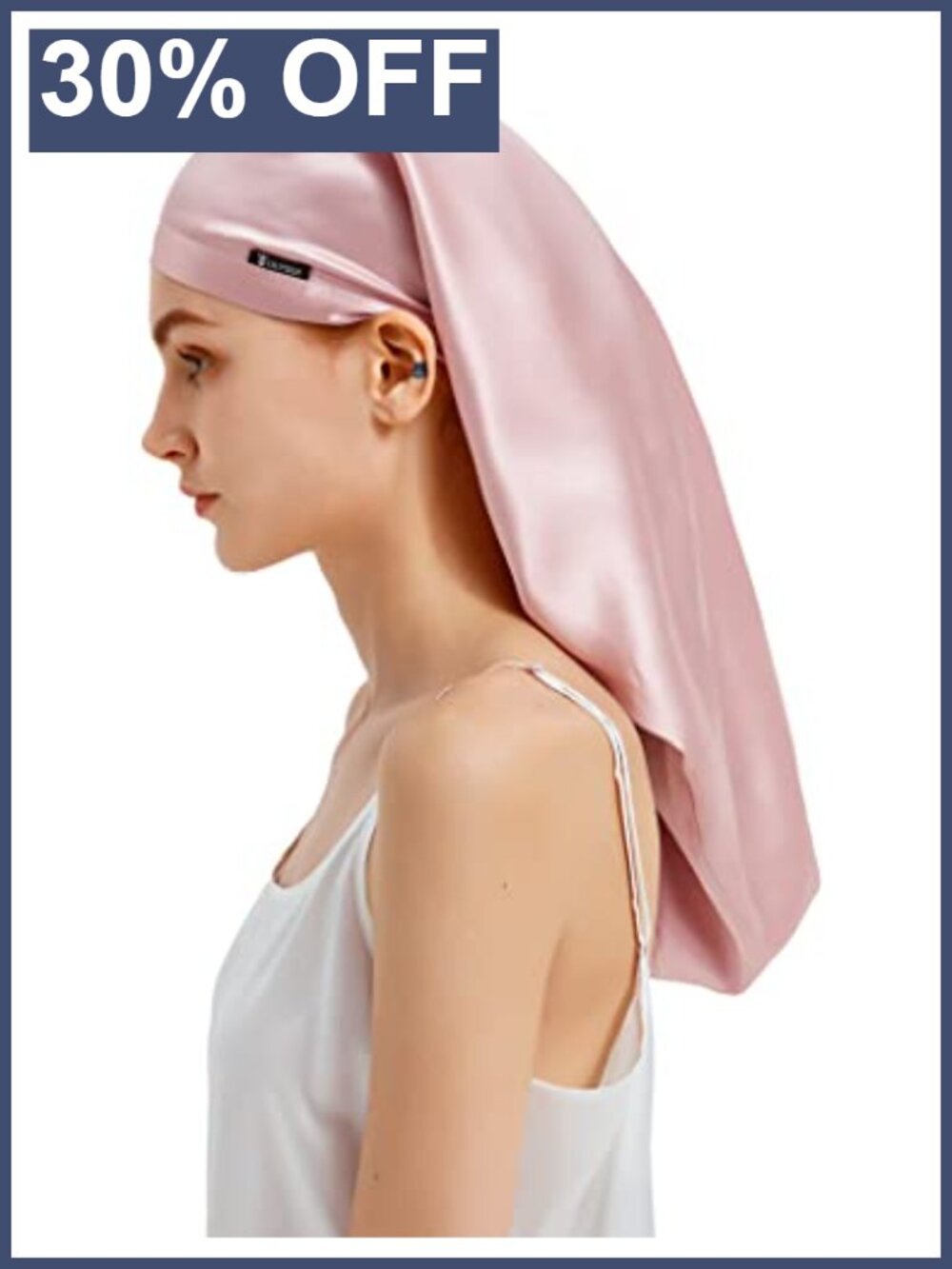 100% Mulberry Silk Sleep Cap 19 Momme Silk Bonnet for Curly Hair Long Hair